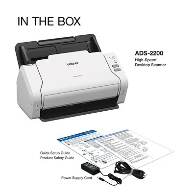 Scanners Brother ADS-2200 Color Desktop Scanner For Documents With Duplex, Gray - Image 8
