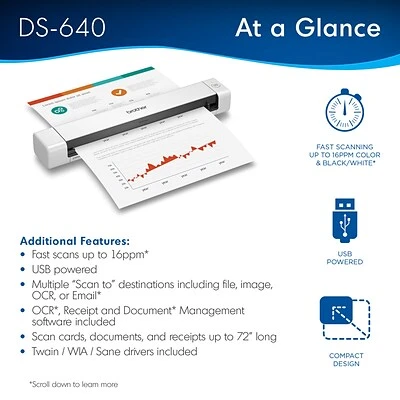 Scanners Brother DSmobile DS-640 Portable Scanner White - Image 2