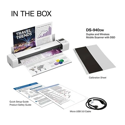 Scanners Brother DSmobile DS-940DW USB/Wireless Duplex Portable Scanner White - Image 9