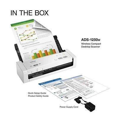 Scanners Brother Desktop Scanner For Documents, Wireless, White (ADS1250W) - Image 8