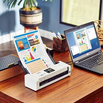 Scanners Brother Desktop Scanner For Documents, Wireless, White (ADS-1700W) - Image 5