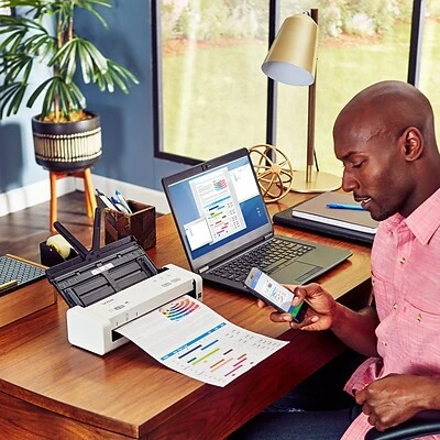 Scanners Brother Desktop Scanner For Documents, Wireless, White (ADS1250W) - Image 5