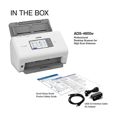 Scanners Brother ADS-4900W Duplex Document Scanner, White/Black - Image 9